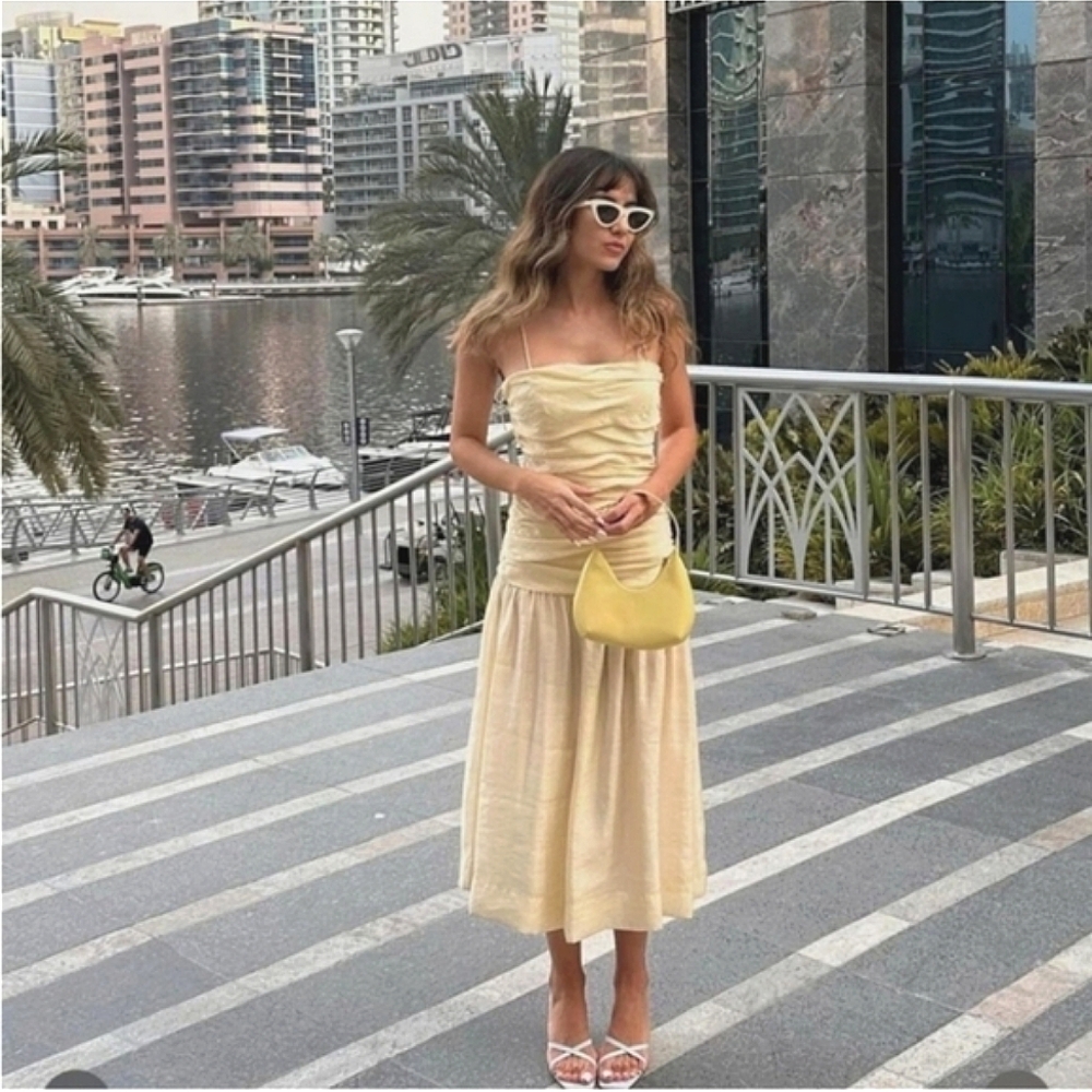Zara Draped Midi Dress Size S - Picture 4 of 16